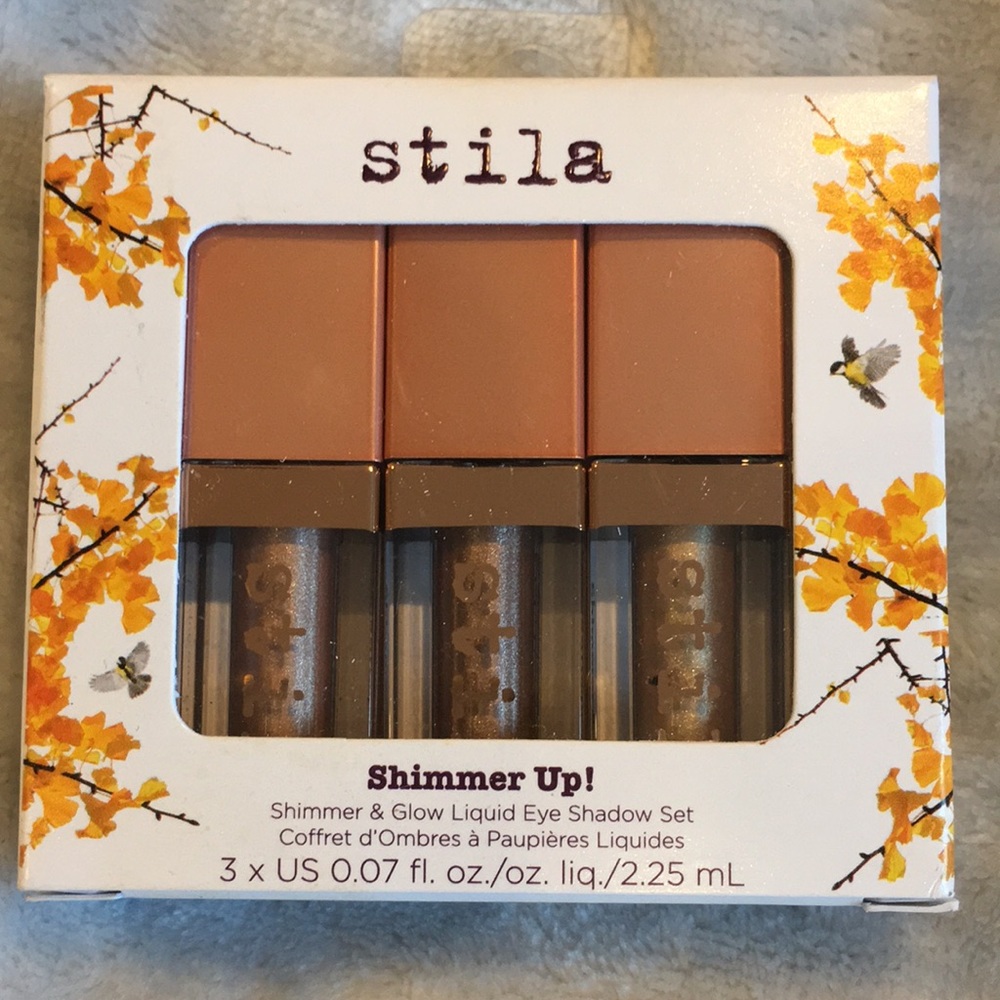 Stila Shimmer Up Liquid Eye Shadow Set 3x.07oz colors Kitten Grace Starlight NWT